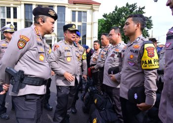Polda Jambi Cek Kesiapan Personel Pengamanan TPS. (Foto : ist)