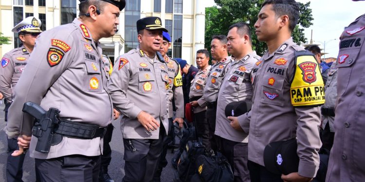 Polda Jambi Cek Kesiapan Personel Pengamanan TPS. (Foto : ist)