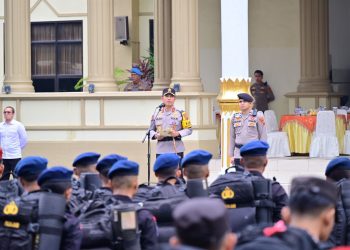 731 Personel Polda Jambi Pengamanan Pilkada Serentak Diberangkatkan. (Foto : ist)