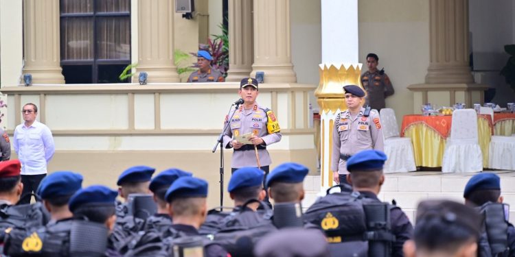 731 Personel Polda Jambi Pengamanan Pilkada Serentak Diberangkatkan. (Foto : ist)