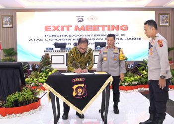 Polda Jambi Gelar Exit Meeting Pemeriksaan Interim Laporan Keuangan Polri TA 2024. (Foto : ist)