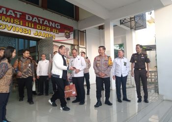 Kapolda Jambi Lepas Keberangkatan Komisi 3 DPR RI di Bandara Sultan Thaha. (Foto : Rolan - sinarjambi.com)