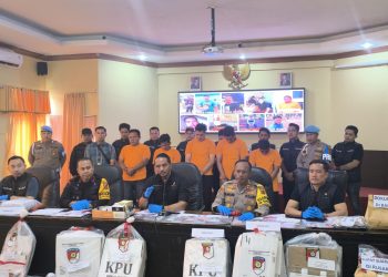 Resmob Polda Jambi Bersama Opsnal Polres Kerinci Tangkap 4 Pelaku Perusakan Kotak Suara. (Foto : ist)