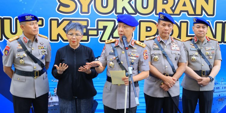 Polairud Baharkam Polri Rayakan HUT ke-74 dengan Semangat Mengamankan Sumber Daya Kelautan. (Foto : ist)