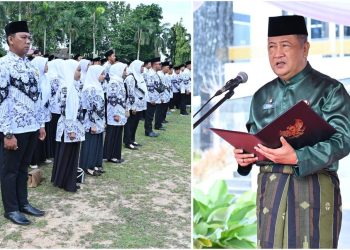 Sekda A Ridwan Bacakan Amanat Mendikdasmen dci Upacara Hari Guru Nasional dan HUT PGRI Tingkat Kota Jambi. (Foto : ist)