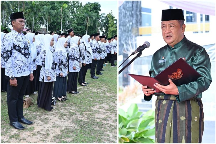 Sekda A Ridwan Bacakan Amanat Mendikdasmen dci Upacara Hari Guru Nasional dan HUT PGRI Tingkat Kota Jambi. (Foto : ist)