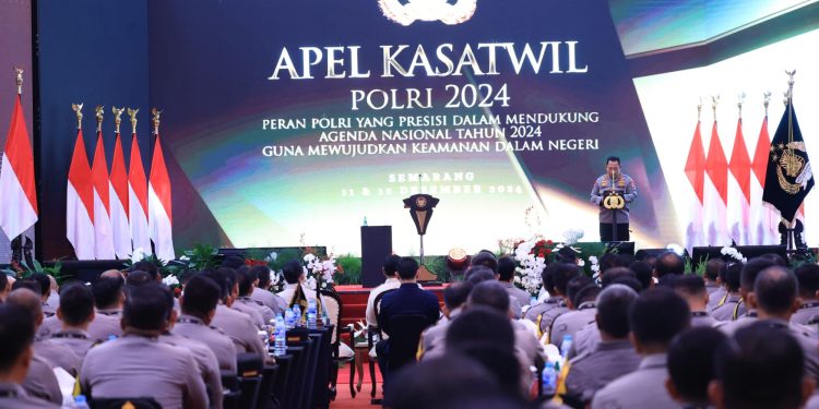 Apel Kasatwil Polri Dihadiri Presiden Prabowo. (Foto : ist)