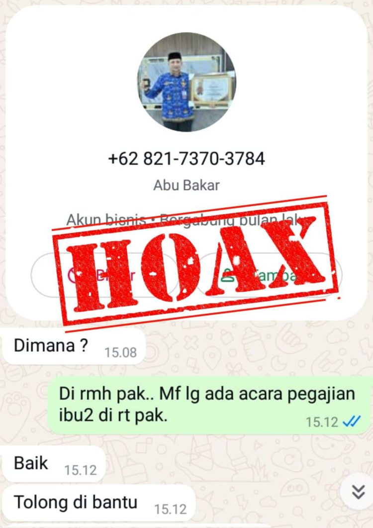 HOAX! Ada Akun WA Mengatasnamakan Kadis Kominfo Kota Jambi. (Foto : ist)