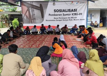 Bersiap Lakukan Pemboran Sumur KTBJ-09, Pertamina EP Jambi Field Gelar Sosialisasi dan Syukuran. (Foto : ist)