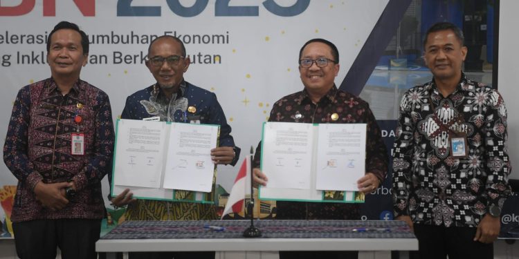 Pj Bupati Merangin Tandatangani Nota Kesepakatan Bersama Kanwil Dirjen Perbendaharaan Provinsi Jambi. (Foto : ist)