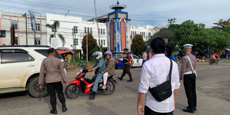Selama Ramadhan, Polres Merangin Terjunkan Personil di Beberapa Titik Rawan, Beri Rasa Aman Kepada Masyarakat. (Foto : ist)