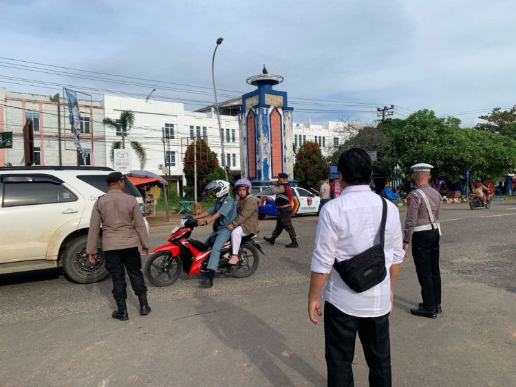 Selama Ramadhan, Polres Merangin Terjunkan Personil di Beberapa Titik Rawan, Beri Rasa Aman Kepada Masyarakat. (Foto : ist)