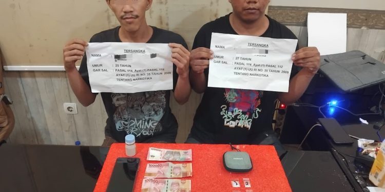 Polresta Jambi Amankan Dua Pelaku Tindak Pidana Narkotika, 16 Paket Sabu Disita. (Foto : ist)