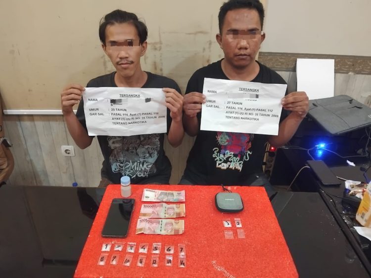 Polresta Jambi Amankan Dua Pelaku Tindak Pidana Narkotika, 16 Paket Sabu Disita. (Foto : ist)