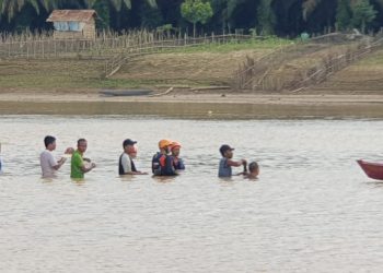 Jasad salah seorang korban tenggelam di Sumatera Tebo ditemukan. (Foto : ist)