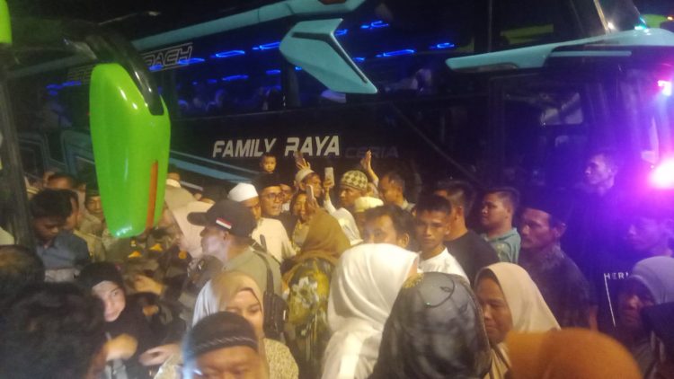 Penyambutan jemaah haji Merangin. (Foto : ist)