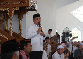 Masjid Raya Tsamaratul Insan Dipadati Ribuan Jemaah dalam Tabligh Akbar Pemprov Jambi. (Foto : ist)