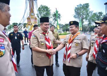 Ka Mabicab Apresiasi Kwarcab Gelar Semarak Hari Pramuka di Kota Jambi Diikuti Ribuan Pramuka.(Foto : ist)