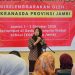 Wastra Jambi Naik Kelas, Hj. Hesti Haris Buka Pelatihan Desain Fesyen. (Foto : ist)