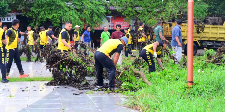 Libatkan Ribuan Personel, Polda Jambi Gelar Aksi Korve Massal Serentak. (Foto : ist)