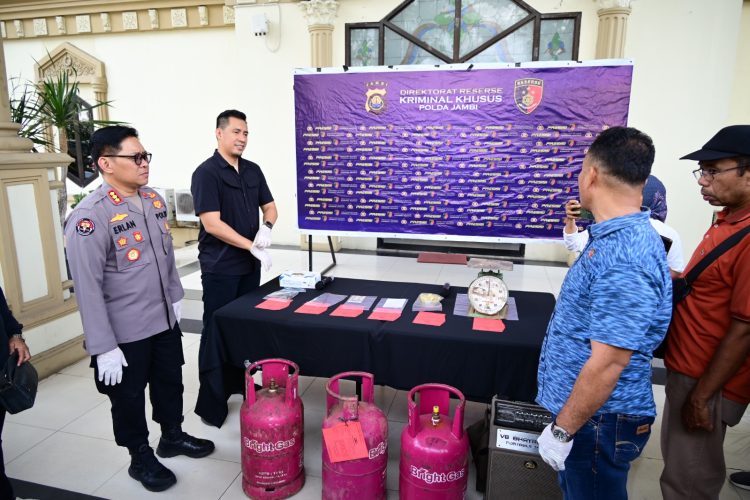 Polda Jambi Rilis Ungkap Kasus Tindak Pidana Perlindungan Konsumen. (Foto : ist)