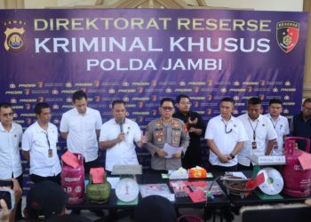 Polda Jambi Ungkap Praktik Penyalahgunaan Gas Subsidi, Empat Orang Diamankan. (Foto : ist)