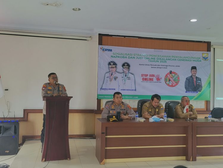 Generasi Muda Jadi Fokus, Polda Jambi dan Dispora Gelar Sosialisasi Pencegahan Narkoba dan Judi Online. (Foto : ist)