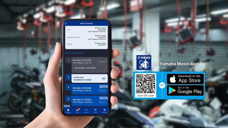 Tingkatkan Layanan Servis dan Ekosistem Digital, Yamaha Luncurkan Fitur E-KSG di Aplikasi My Yamaha Motor. (Foto : ist)