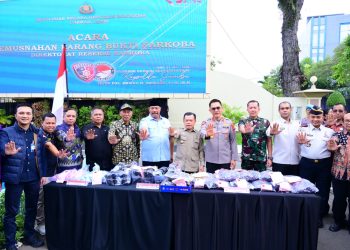 Polda Jambi Musnahkan 20 Kilogram Sabu, 20 Ribu Butir Ekstasi dan Ribuan Cartridge Etomidate, Wujud Nyata Perang Melawan Narkoba. (Foto : ist)