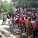 Kapolda Jambi sapa buruh saat merayakan May Day 2026 di hutan kota H M Sabki, Kota Jambi. (Foto : Rolan - sinarjambi.com)