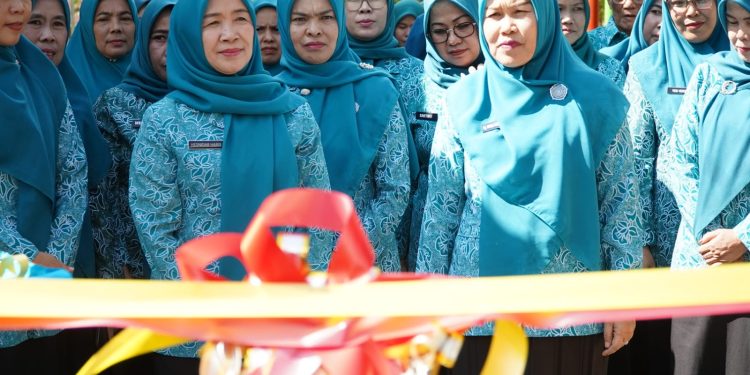 Hj. Hesti Haris Resmikan Rumah Dilan TP PKK Kabupaten Kerinci dan Dukung UMKM di Taman Wisata Air Panas Semurup. (Foto : ist)
