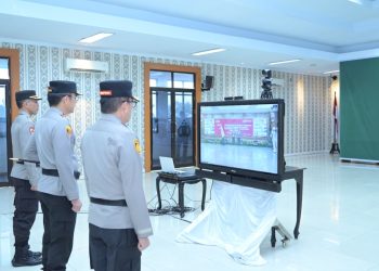 Polda Jambi Ikuti Vicon Upacara Nilai-Nilai Tribrata dalam Rangka Hari Bhayangkara ke-80. (Foto : ist)