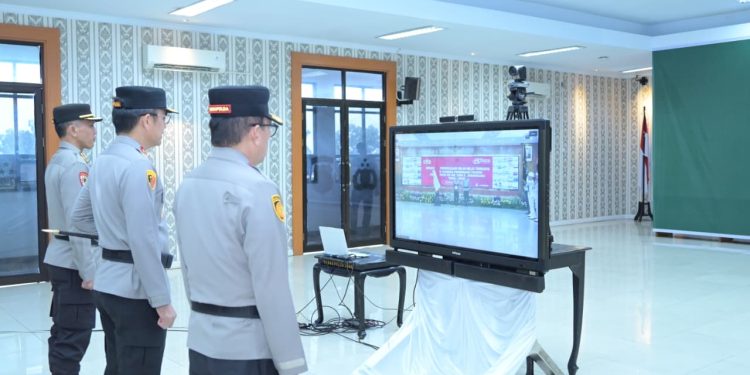 Polda Jambi Ikuti Vicon Upacara Nilai-Nilai Tribrata dalam Rangka Hari Bhayangkara ke-80. (Foto : ist)