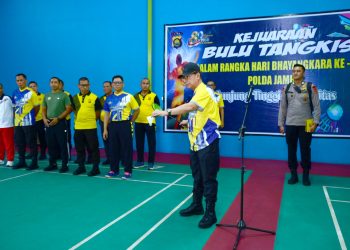 Polda Jambi Resmi Buka Kejuaraan Bulu Tangkis HUT Bhayangkara ke-80 Tahun 2026. (Foto : ist)