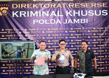 Polda Jambi Ungkap Kasus Peredaran BBM Ilegal, Amankan 6.163 Liter Solar Olahan Ilegal. (Foto : ist)