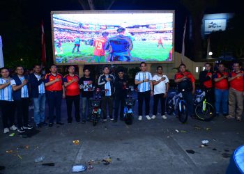 Ribuan warga Padati Mapolda Jambi, Nobar Final Piala Dunia 2026 Berlangsung Aman dan Meriah. (Foto : ist)