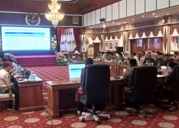 Suasana evaluasi SAKIP di auditorium rumah dinas Gubernur Jambi. (Foto : Rolan - sinarjambi.com)