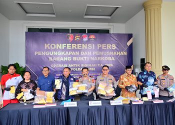 Polda Jambi Ungkap 154 Kasus Narkoba dalam Operasi Antik Siginjai 2026, 236 Tersangka Diamankan. (Foto : ist)