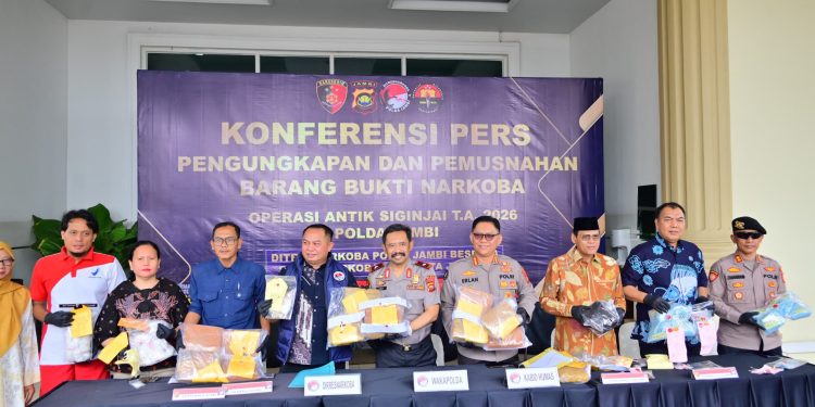Polda Jambi Ungkap 154 Kasus Narkoba dalam Operasi Antik Siginjai 2026, 236 Tersangka Diamankan. (Foto : ist)