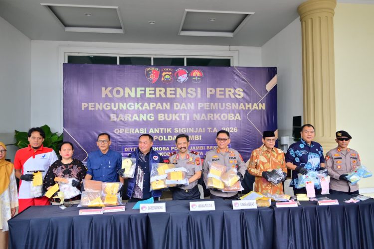Polda Jambi Ungkap 154 Kasus Narkoba dalam Operasi Antik Siginjai 2026, 236 Tersangka Diamankan. (Foto : ist)