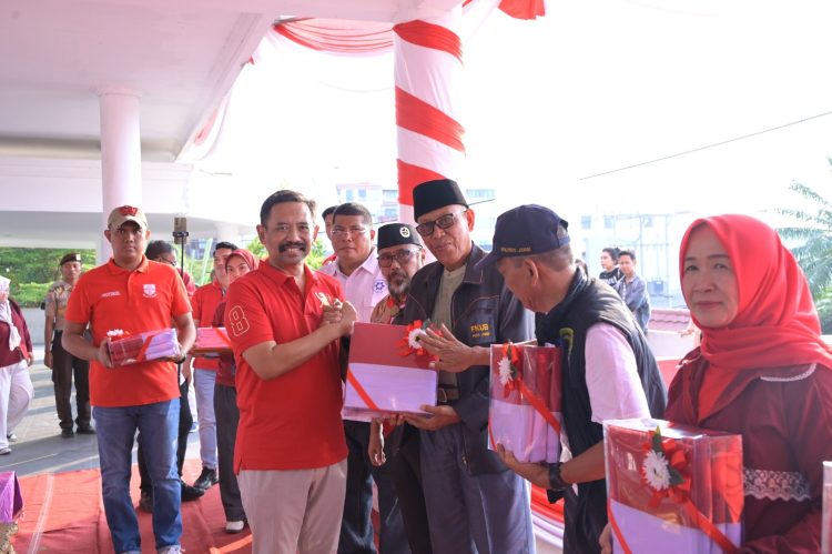 Wakapolda Jambi ikuti  Pemasangan 1.000 Bendera Merah Putih Sambut HUT ke-81 Kemerdekaan RI. (Foto : ist)