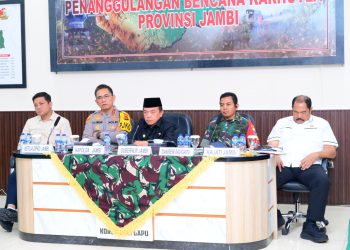 Kapolda Jambi Ikuti Zoom Meeting Presiden RI Bahas Kesiapsiagaan Karhutla. (Foto : ist)