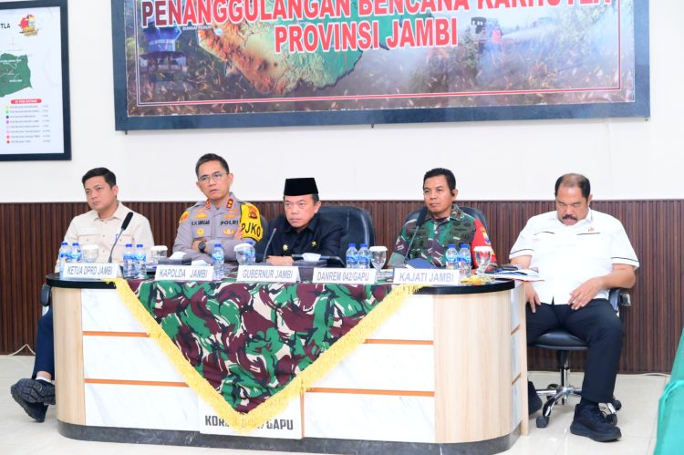 Kapolda Jambi Ikuti Zoom Meeting Presiden RI Bahas Kesiapsiagaan Karhutla. (Foto : ist)