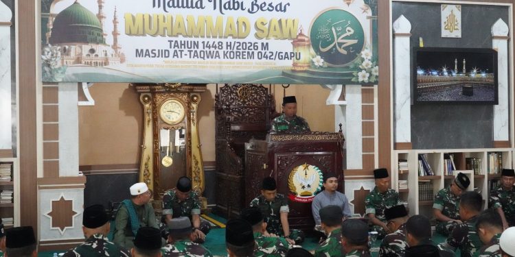 Peringati Maulid Nabi Muhammad, Korem Gapu Tekankan Keteladanan dan Pengabdian. (Foto : ist)