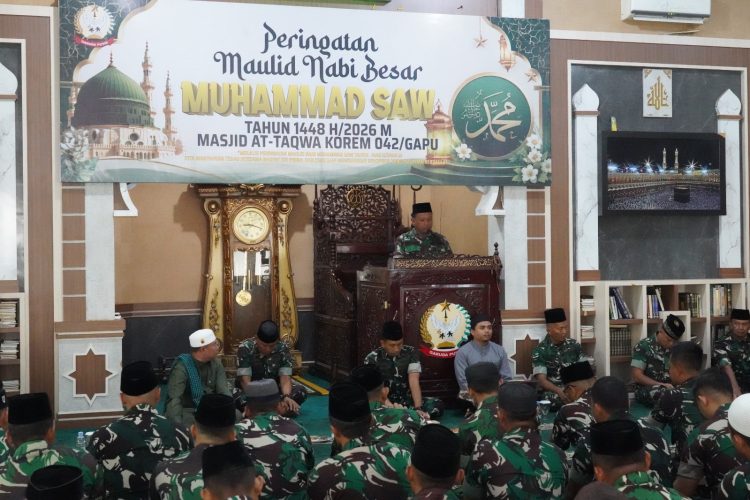 Peringati Maulid Nabi Muhammad, Korem Gapu Tekankan Keteladanan dan Pengabdian. (Foto : ist)