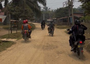 Pantau Karhutla, Satbrimob Polda Jambi Bersama Instansi Terkait Patroli Kawasan Konservasi Gajah di Tebo. (Foto : ist)