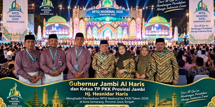 Gubernur Al Haris Hadiri Pembukaan MTQ Nasional 2026 di Semarang, Beri Dukungan Langsung untuk Kafilah Jambi. (Foto : ist)