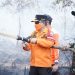 Londerang Kembali Terbakar, Al Haris Turun Langsung Uji Zat Pemadam Api Gambut. (Foto : ist)