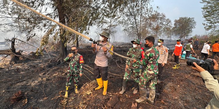 Polda Jambi Bersama Forkopimda Cek Langsung Lokasi Kebakaran di HLG Londerang. (Foto : ist)