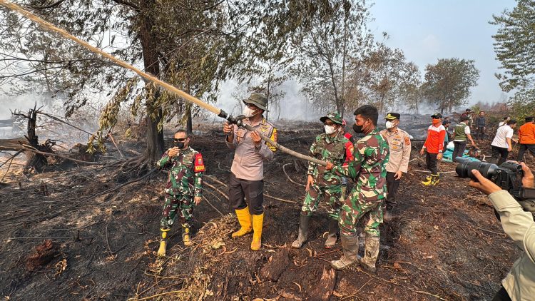 Polda Jambi Bersama Forkopimda Cek Langsung Lokasi Kebakaran di HLG Londerang. (Foto : ist)